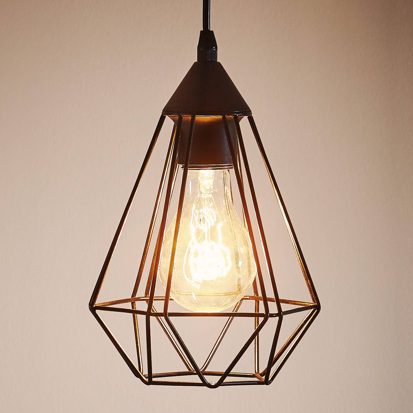 Hänglampa Tarbes, 1 lampa, 17,5 cm, svart