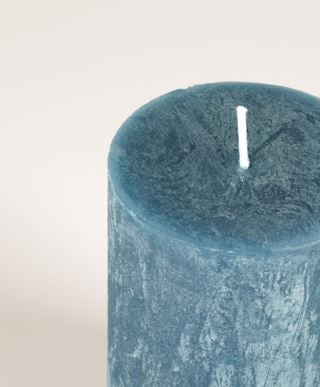 Rustic blockljus blå