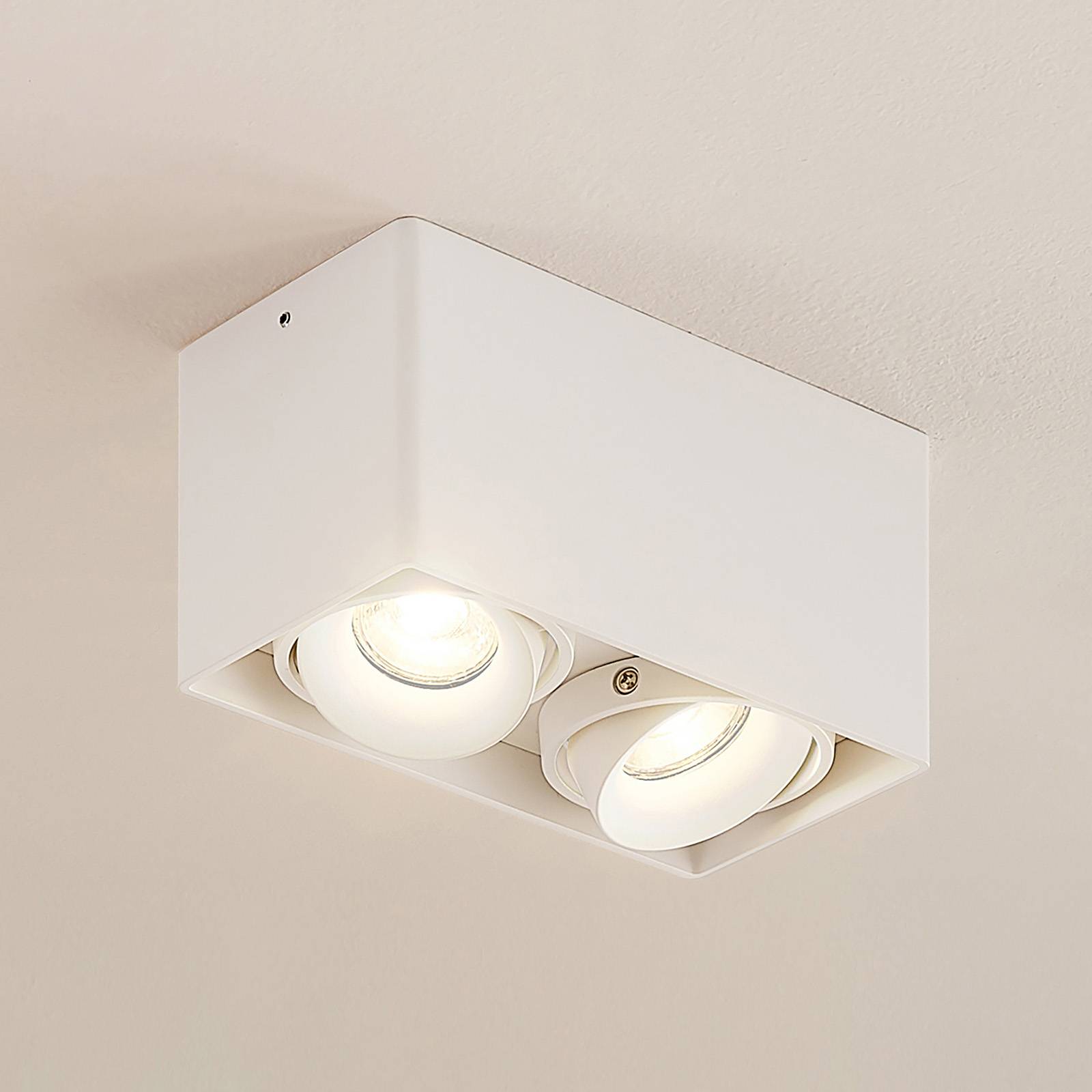 Arcchio Kubika downlight GU10, 2 lampa, vit