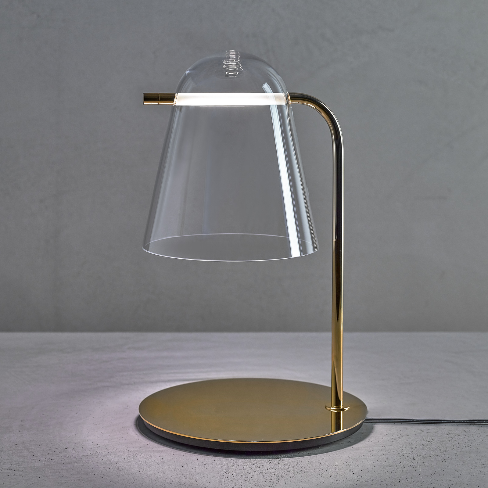 Prandina Sino T3 LED-bordslampa klar/guld