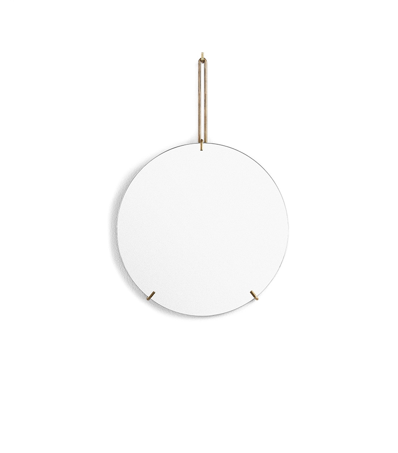 Spegel Ø30cm WALL MIRROR brass, MOEBE