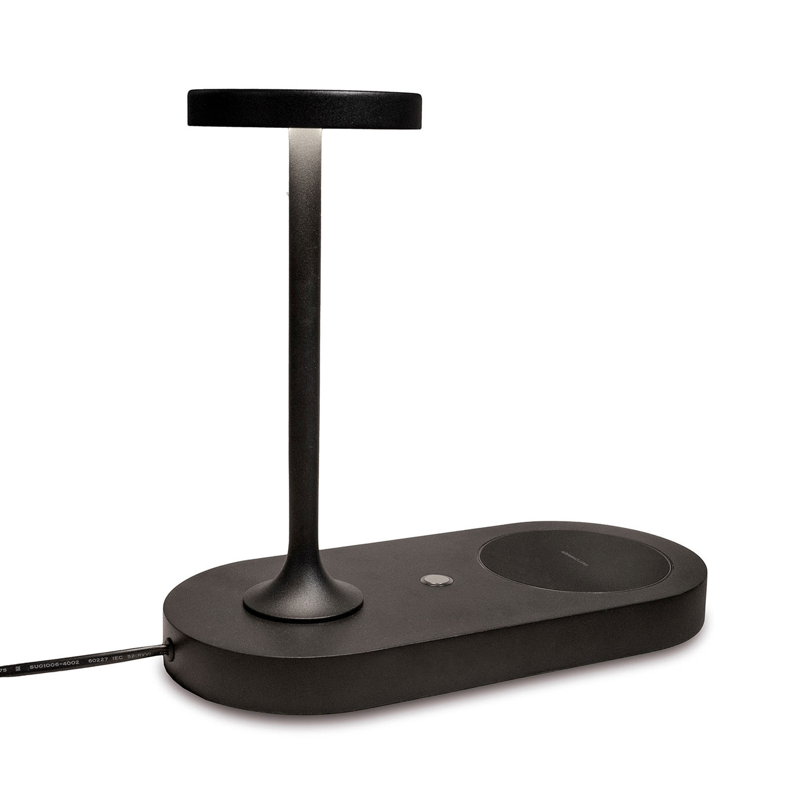 LED-bordslampa Ceres med laddningsstation, svart