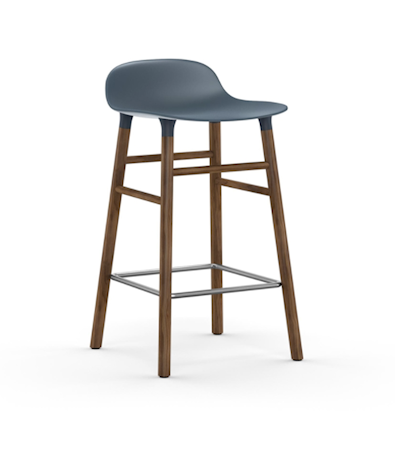 Form Barstol Blå/Valnöt 65 cm
