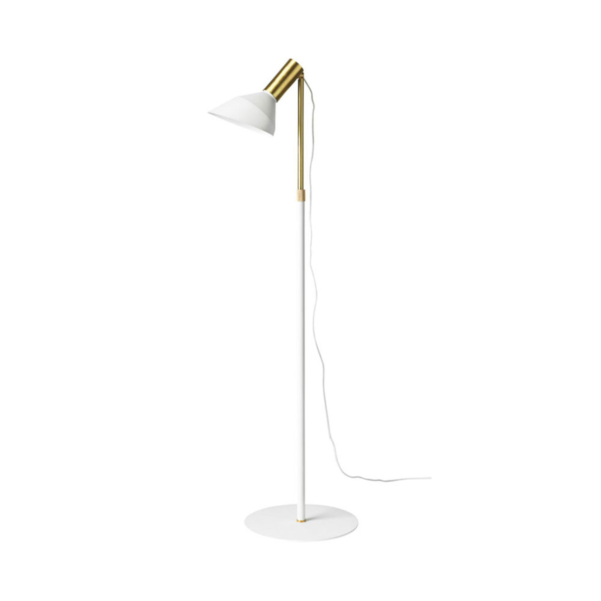 Golvlampa Why, Vit/mässing