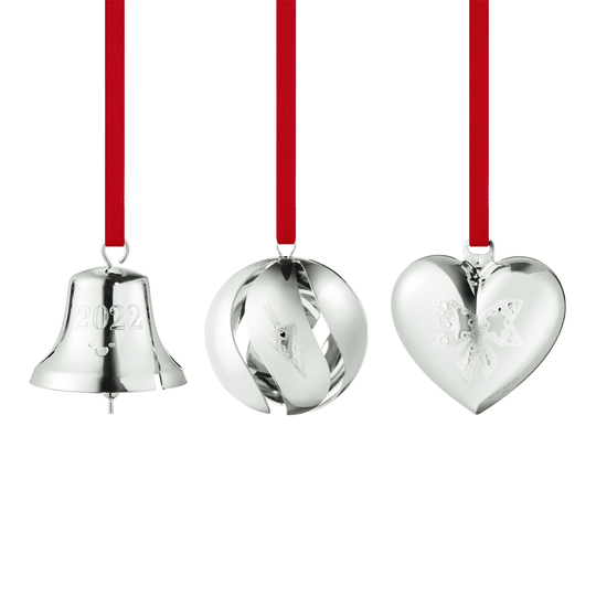 Georg Jensen - Christmas Collectibles Julhänge 3 delar 6 cm Pläterad