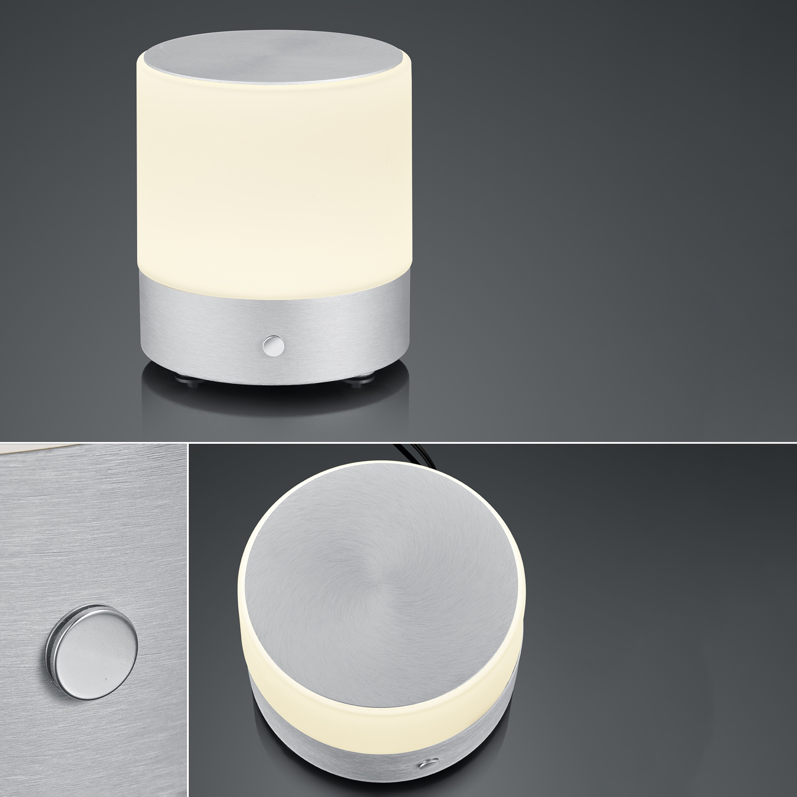 BANKAMP Button LED-bordslampa höjd 18,5 cm alu