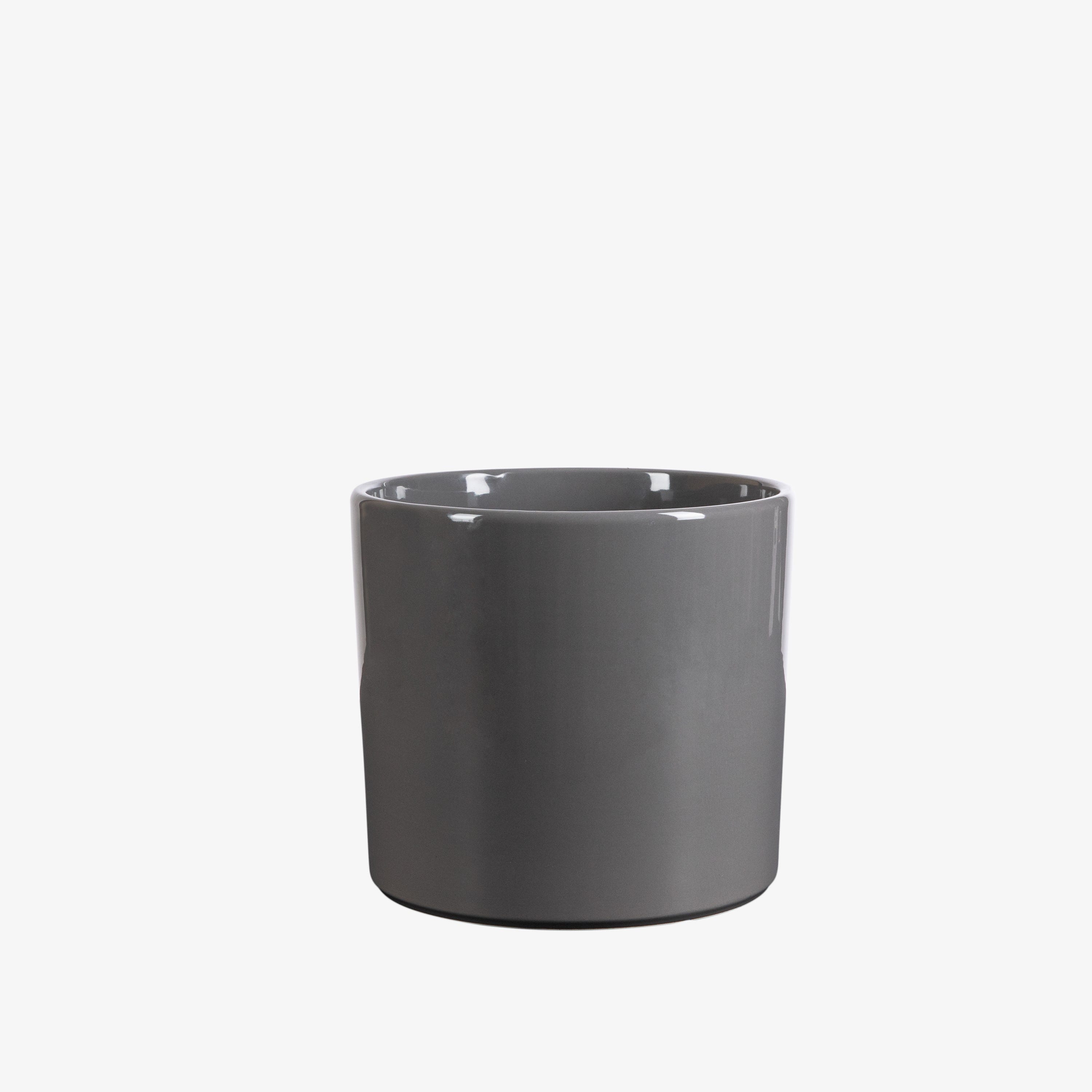 Kruka Glaserad 15cm Grå