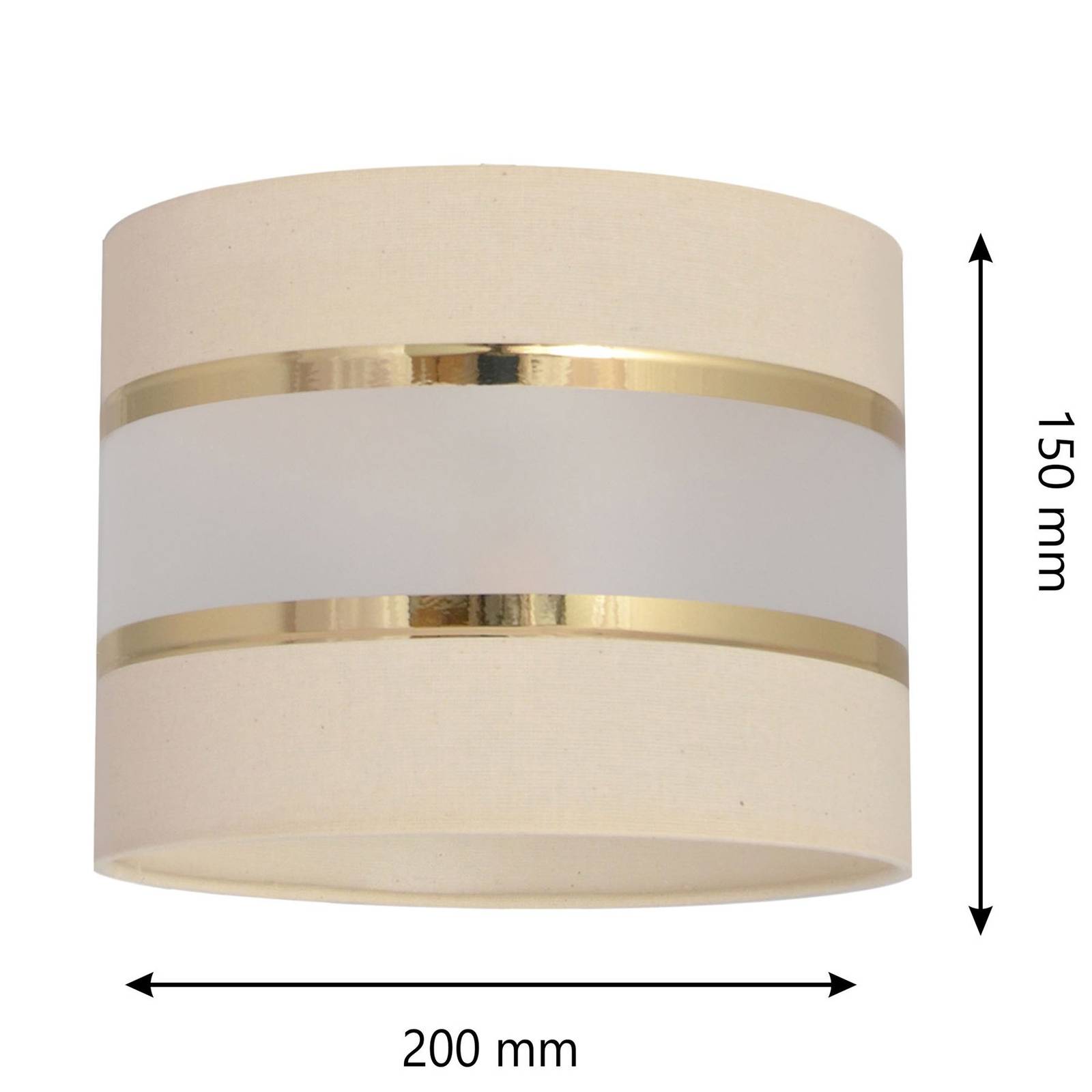 Lampskärm Helen, Ø 20 cm, E27, écru/guld