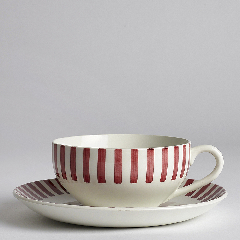 Gustavsberg - SÅLD Tea Röd Kopp/Fat