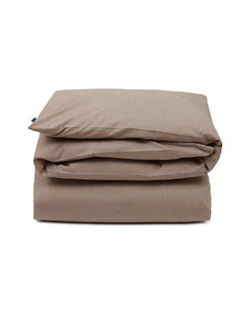 Påslakan Beige/Grå Randig Bomull Poplin Duvet