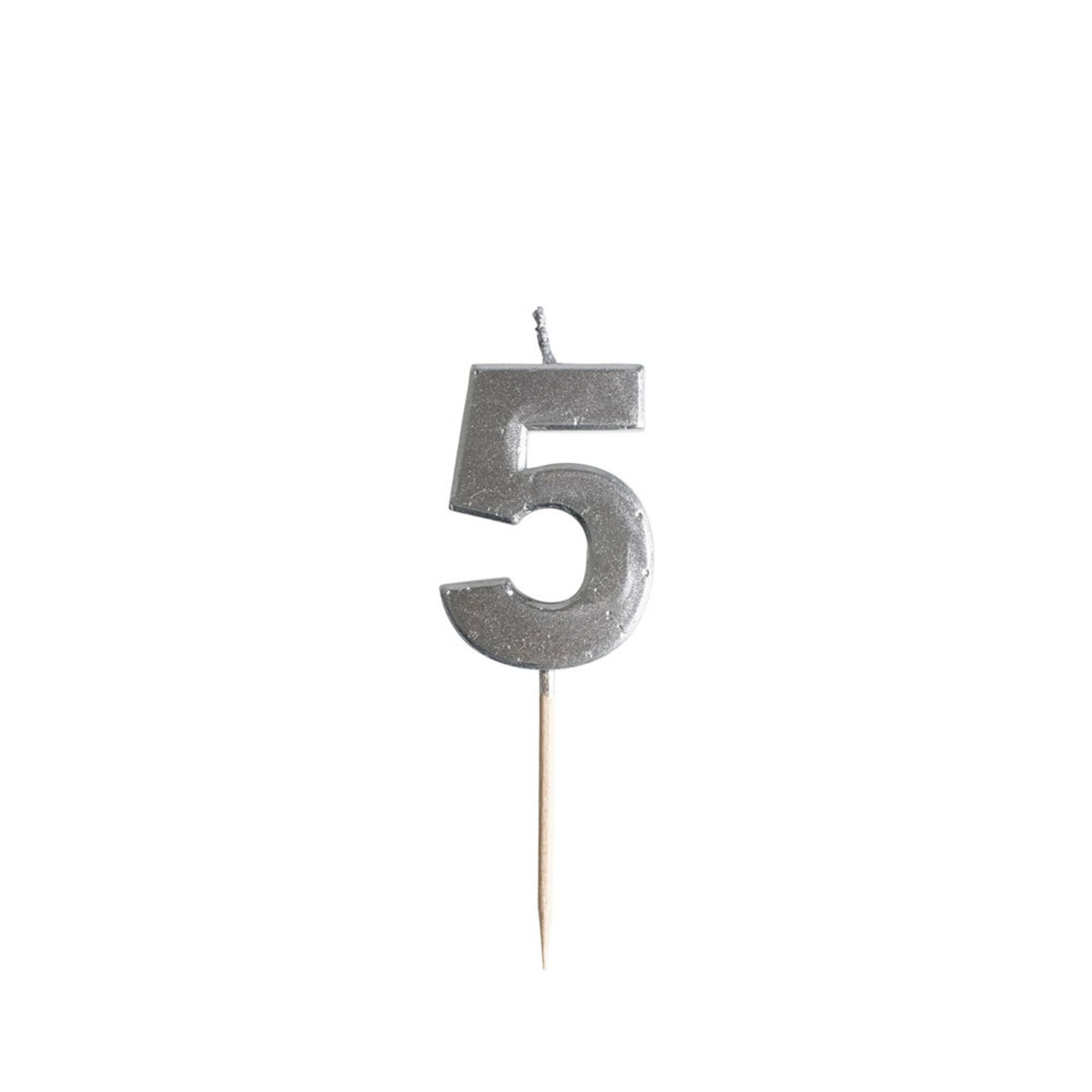 Tårtljus, NUMMER 5, 4,5 CM