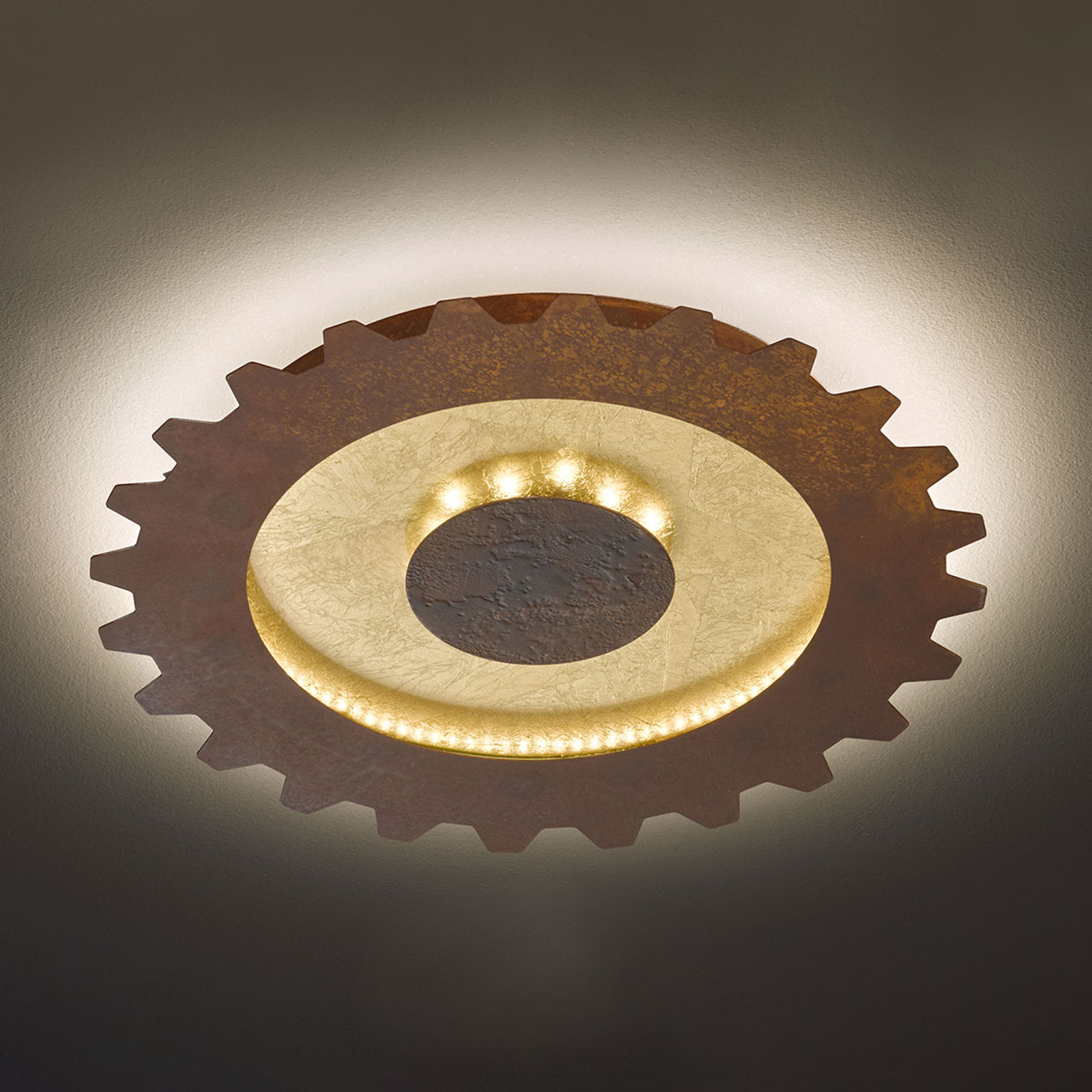 LED-taklampa Leif i kugghjulsoptik, Ø 40 cm