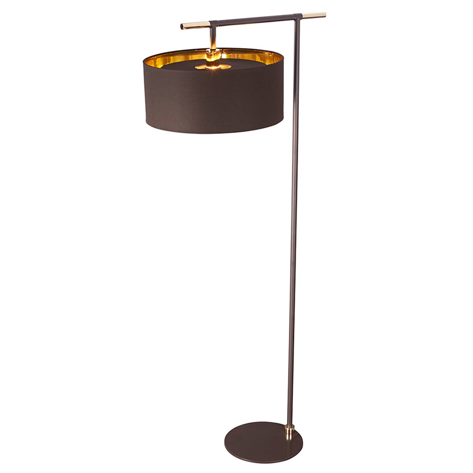 Golvlampa Balance i brunt/mässing