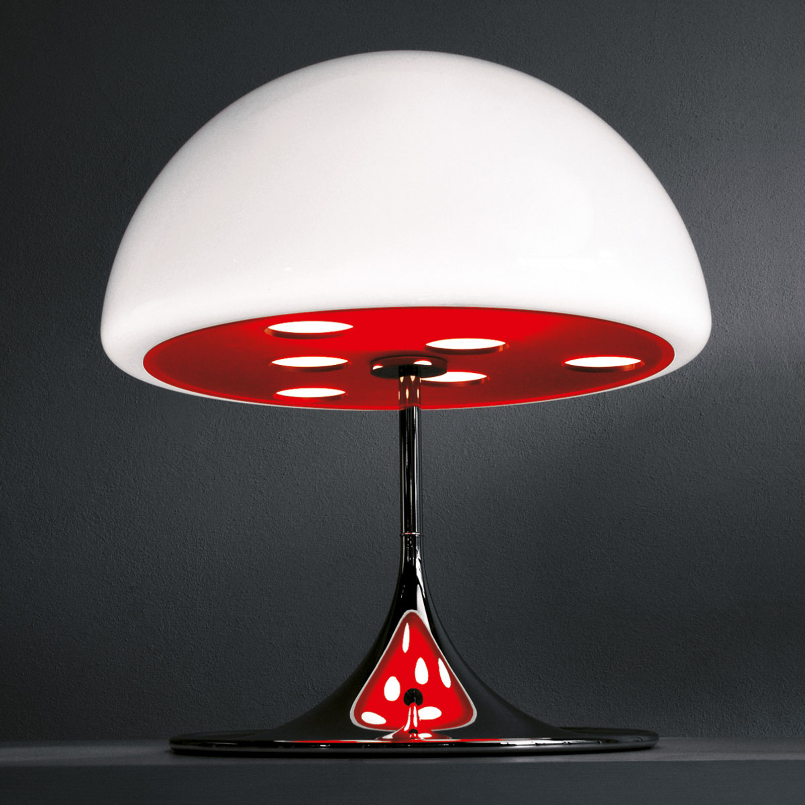 Martinelli Luce Mico – bordslampa, 60 cm, röd