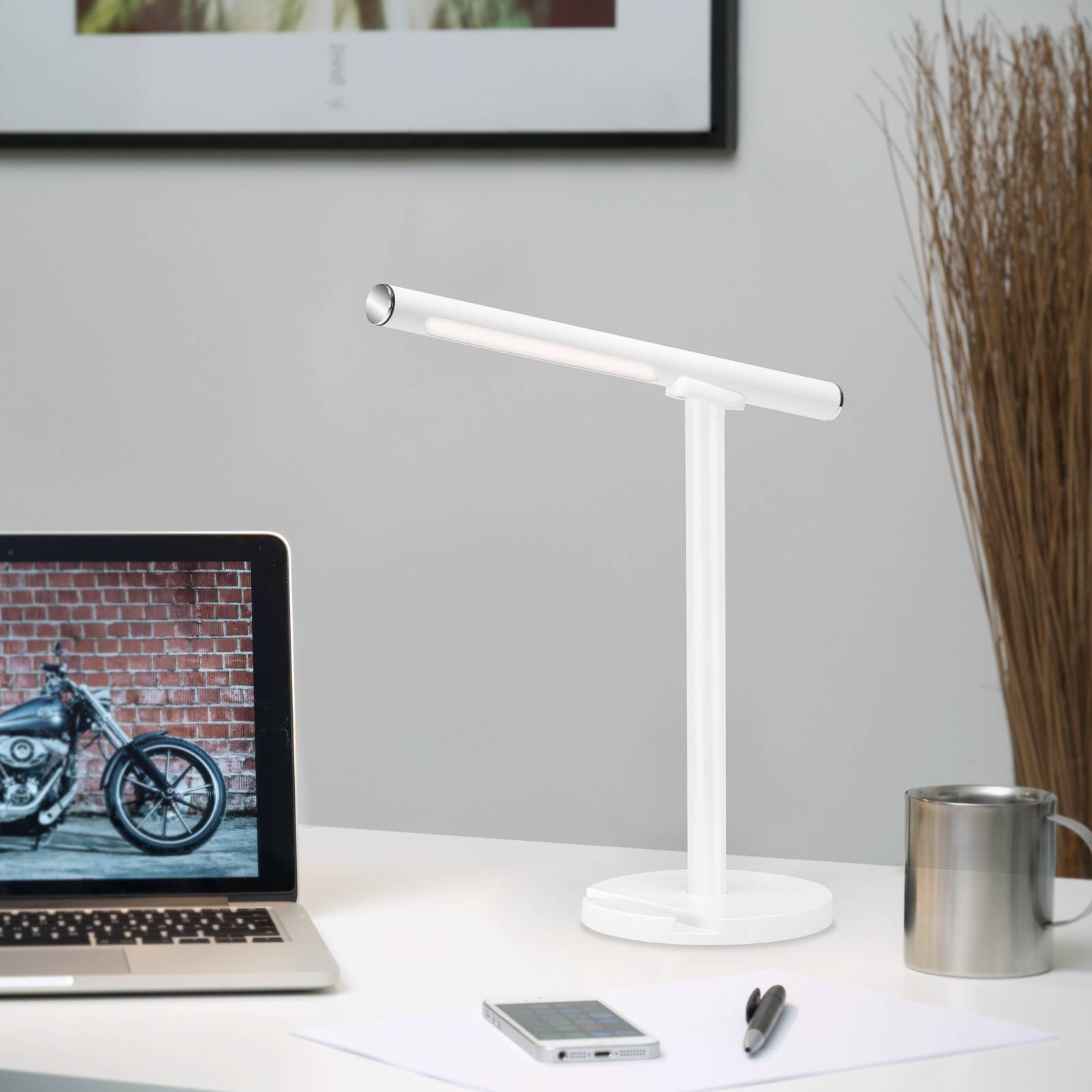 LED-bordslampa Everywhere, USB med batteri, vit