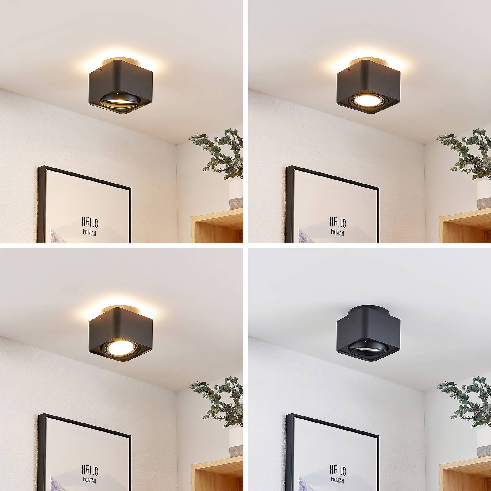 Arcchio Talima LED-taklampa, kantig, svart