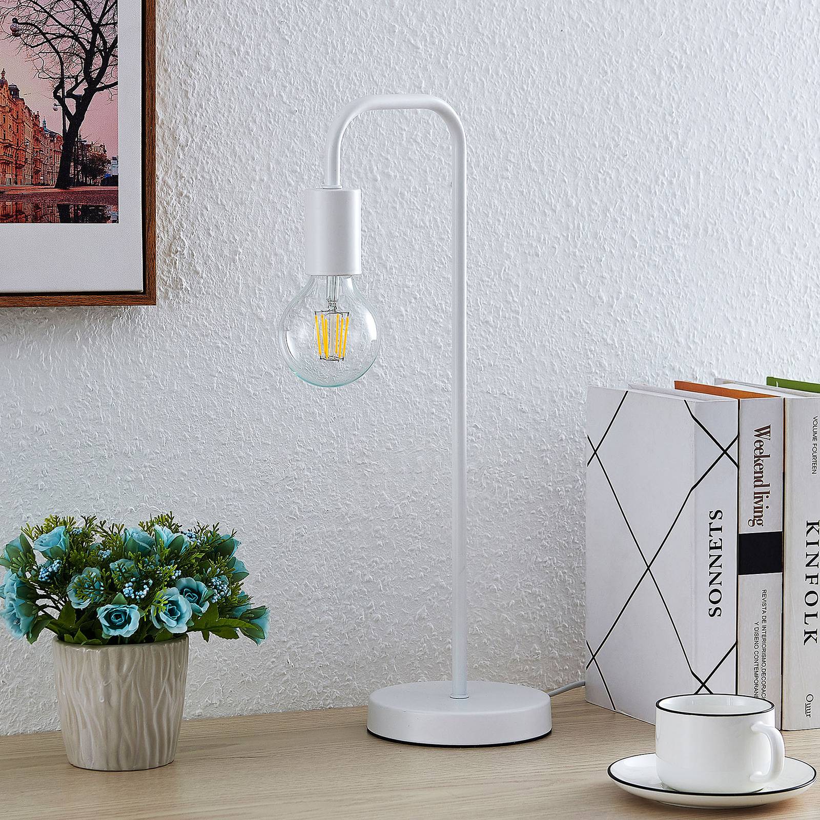 Lindby Erivana bordslampa, vit