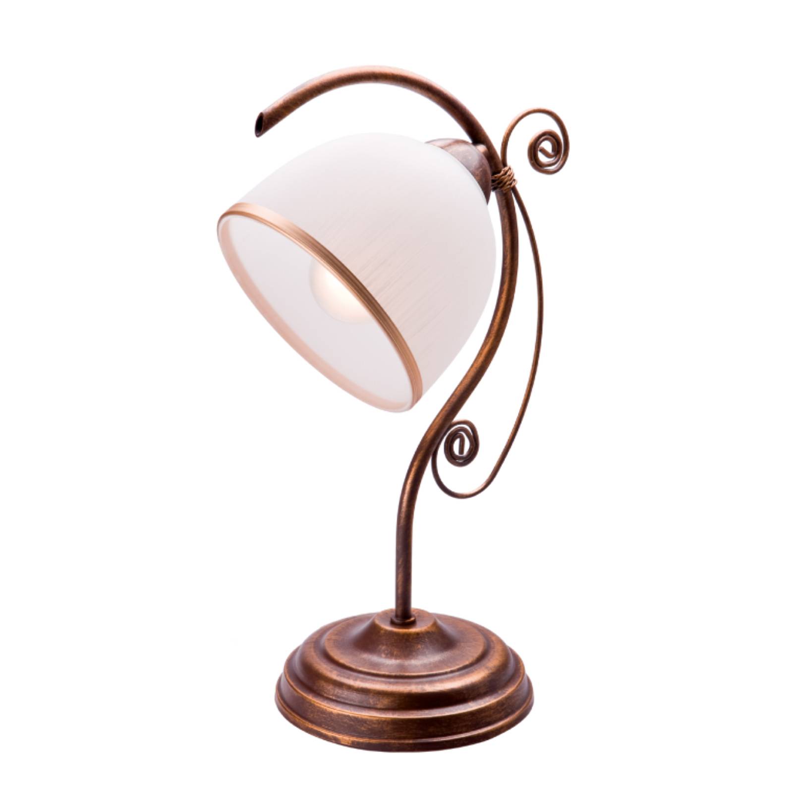 Bordslampa Roma i vitt och brunt