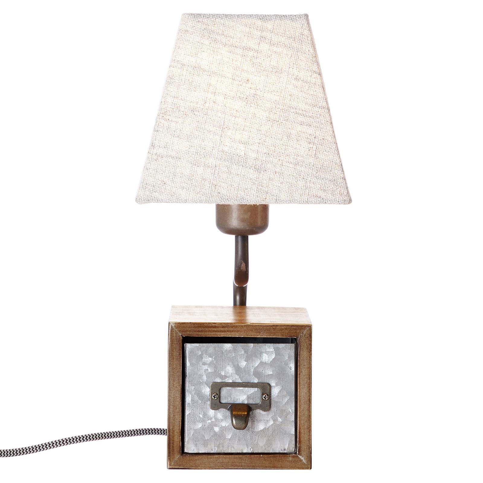 Textilbordslampa Casket med skrivbordslådor