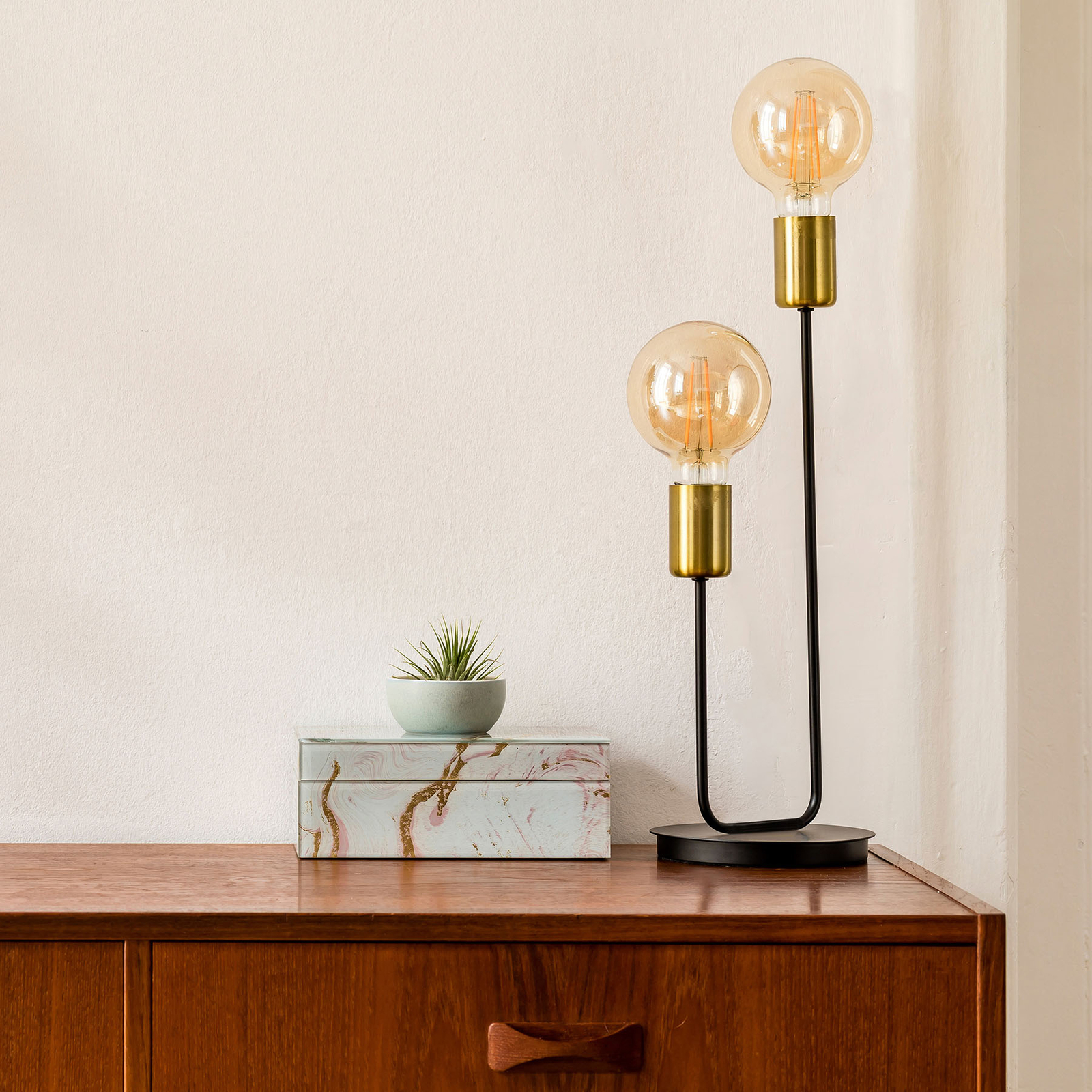 Bordslampa Modo, 2 lampor, svart