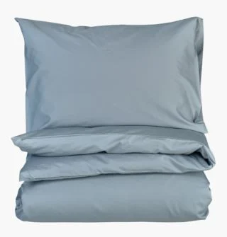 Eden stonewashed påslakanset i satin gråblå