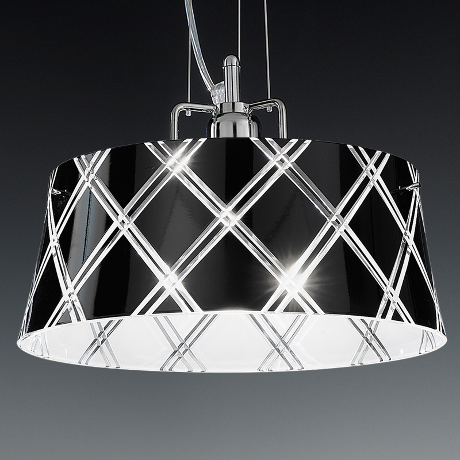 Elegant taklampa CORALLO 30, 1-lågig, svart