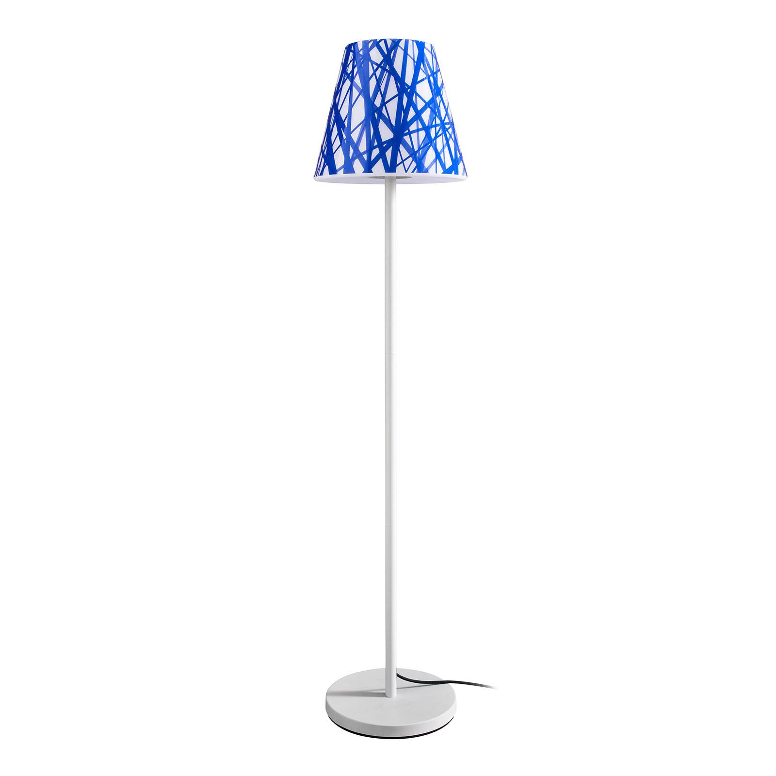 Golvlampa Swap Outdoor, blue lines lampskärm