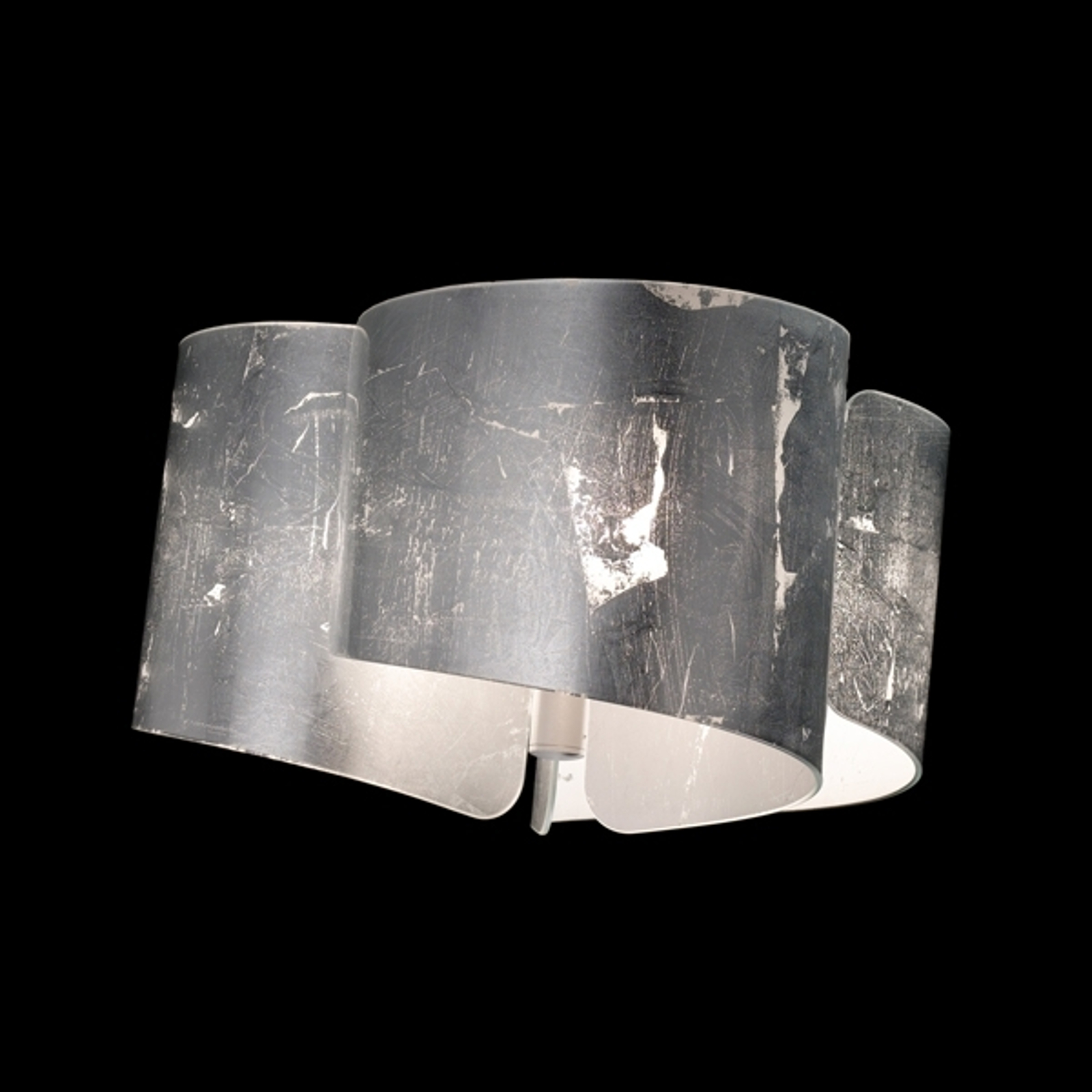 Silverfärgad, effektfull taklampa Papiro