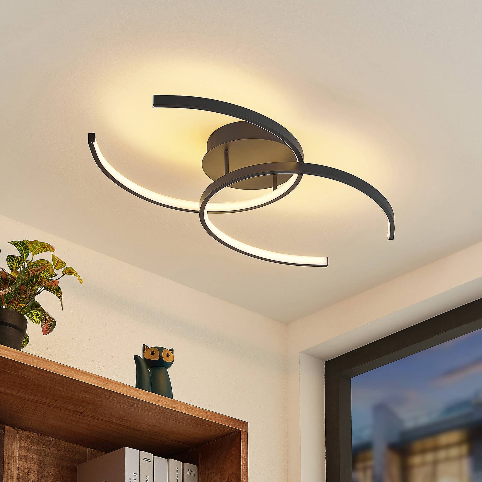 Lindby Cirlio LED-taklampa CCT, antracit