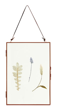 Meta Ram med Torkade blommor Vertikal Mörkröd
