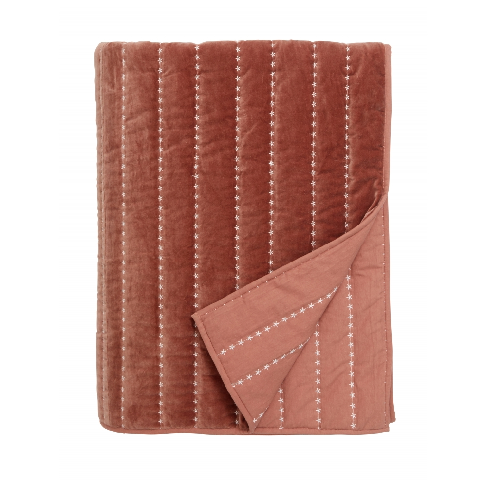 Överkast sammet Cosy terracotta Nordal