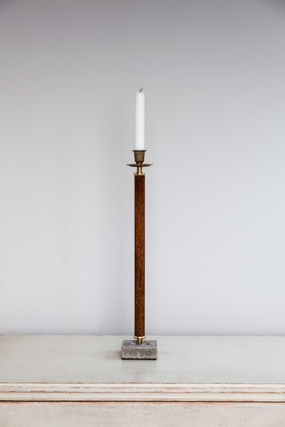 Ljusstake med cementfot 50 cm rost