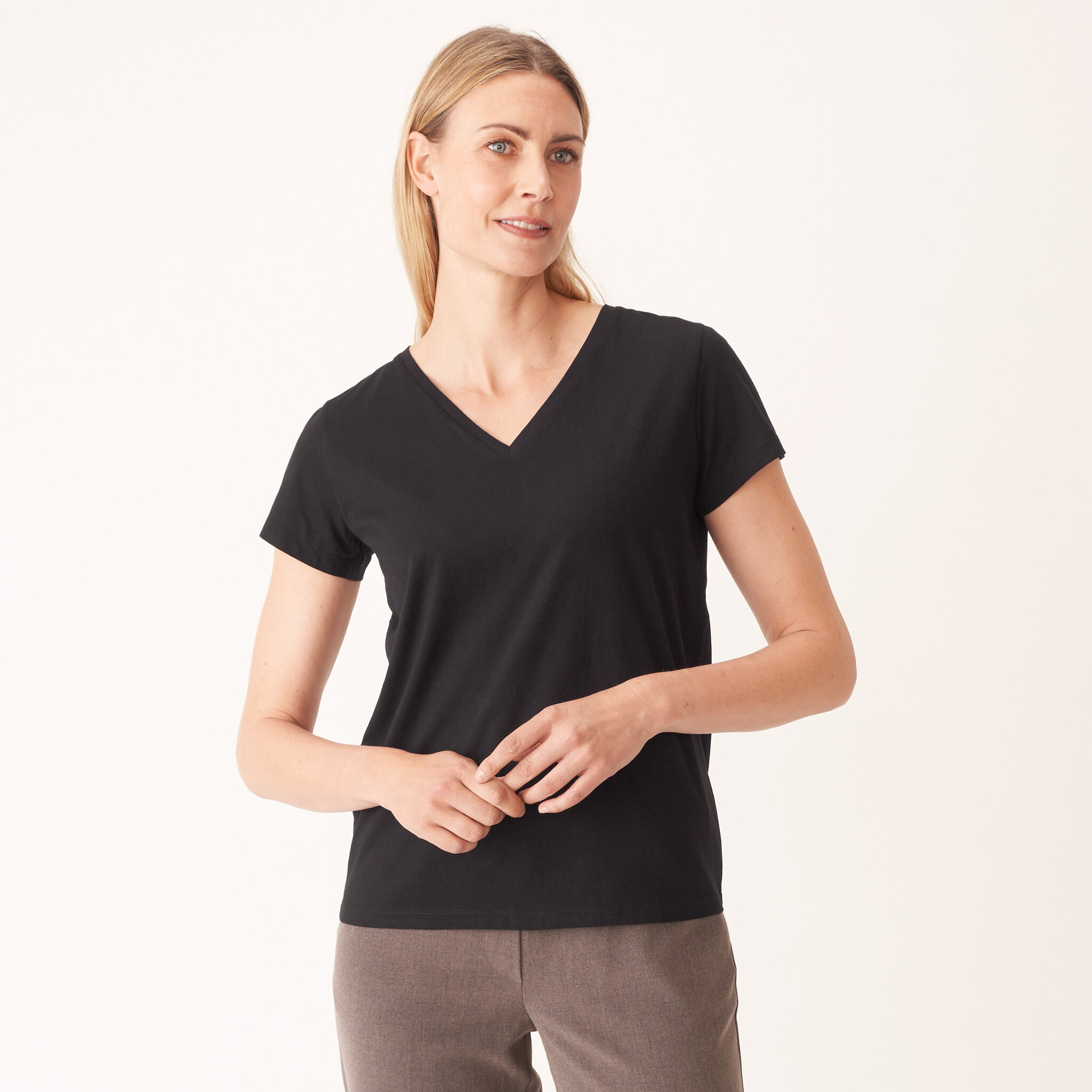 V-ringad t-shirt
