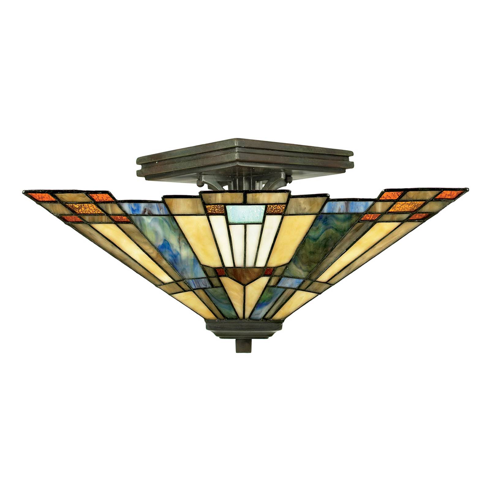 Utomhusvägglampa Inglenook med färgat glas