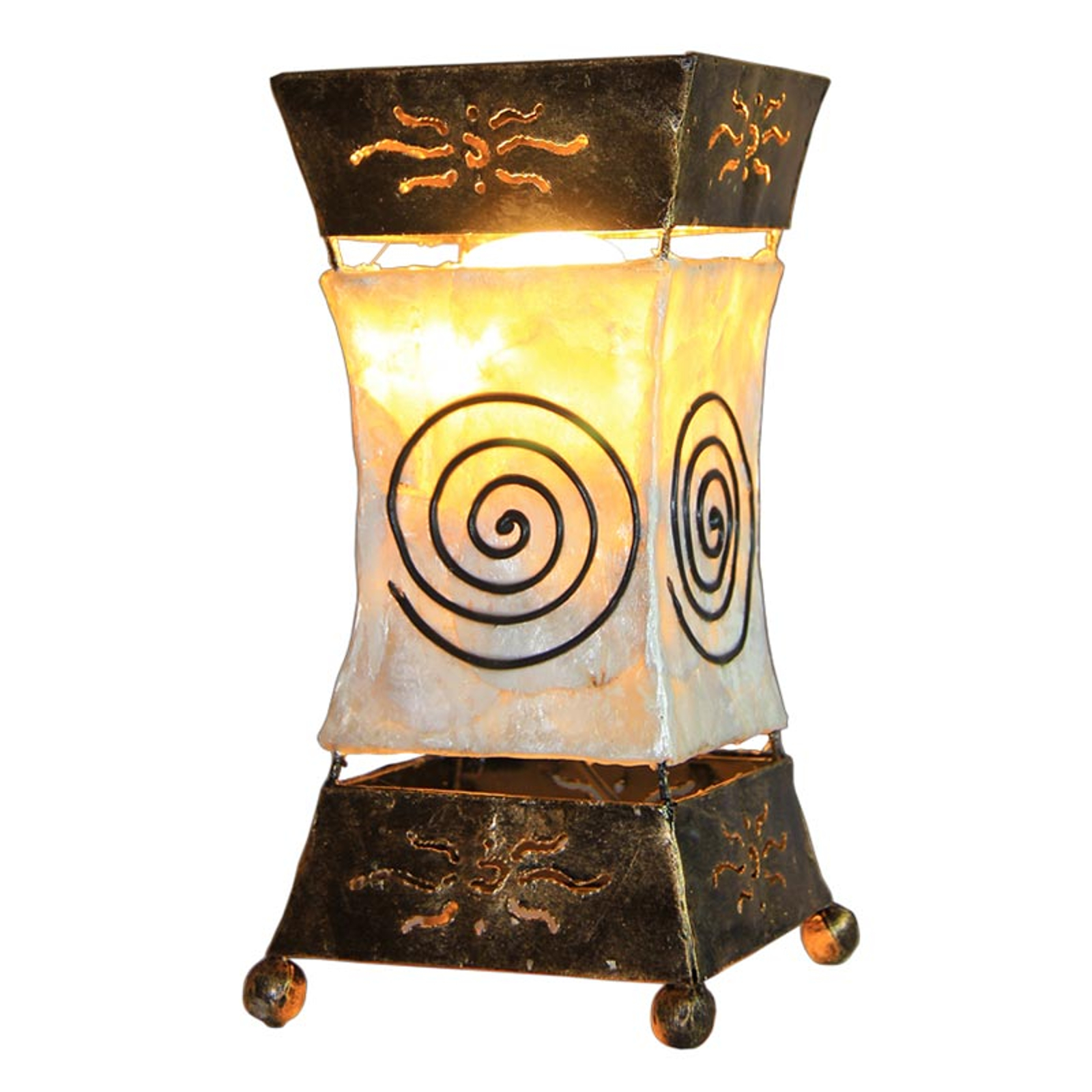 Ljus bordslampa Xenia med spiralmotiv