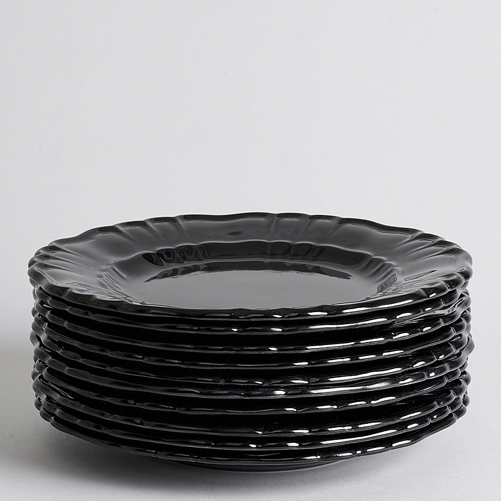 Vintage - SÅLD Assiett 10-pack Svart