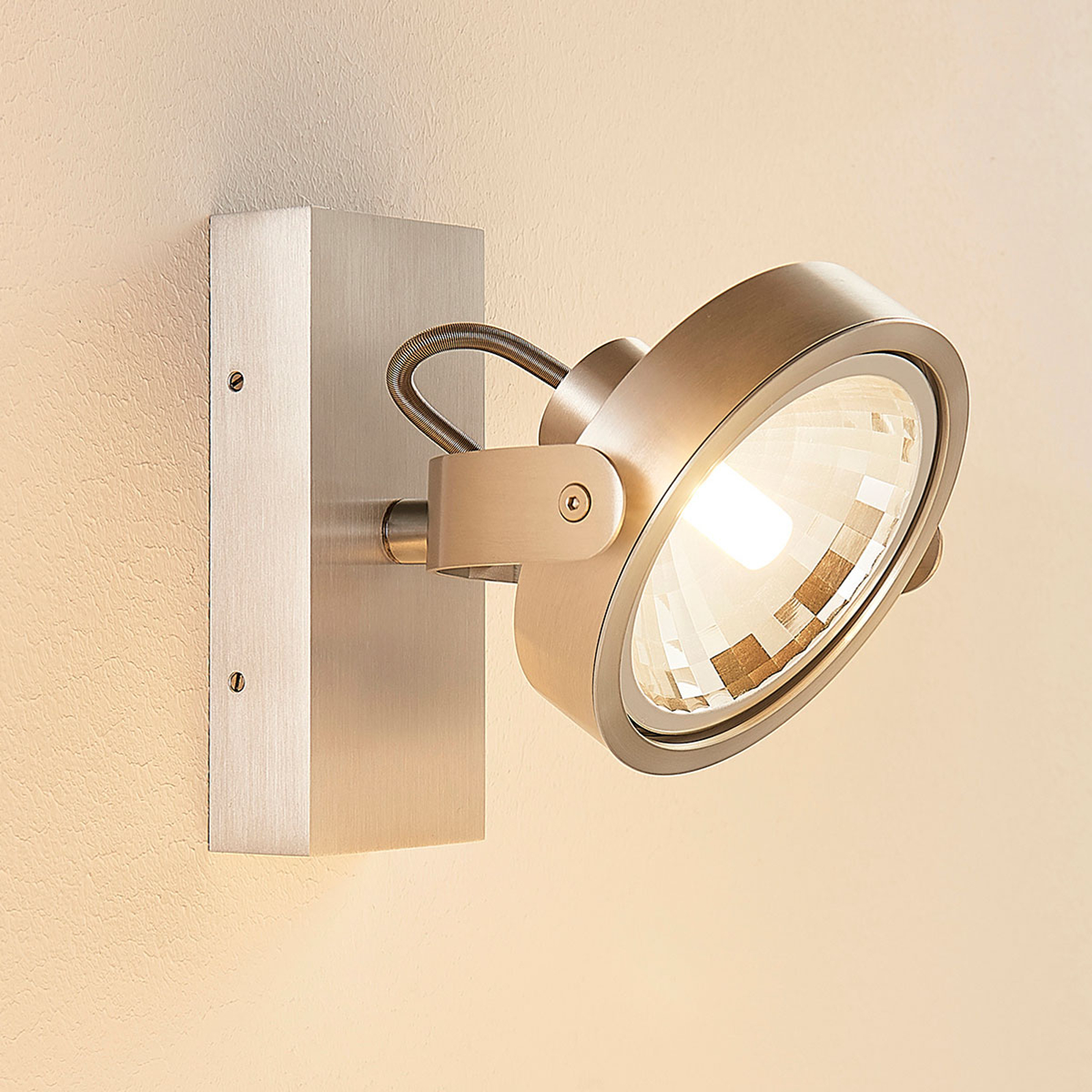 Aluminiumfärgad LED-spotlight Lieven