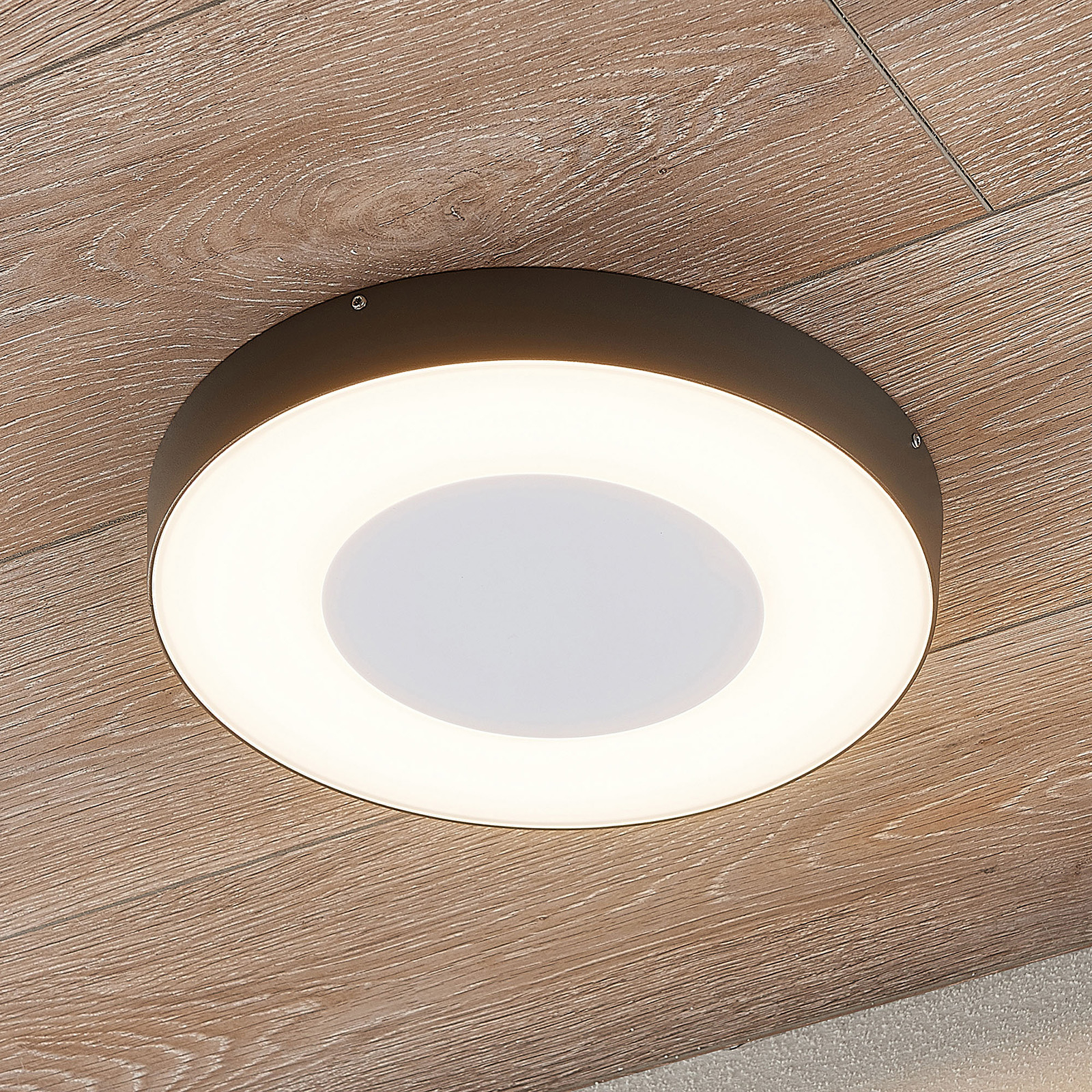 LED-utomhustaklampa Sora, rund, sensor