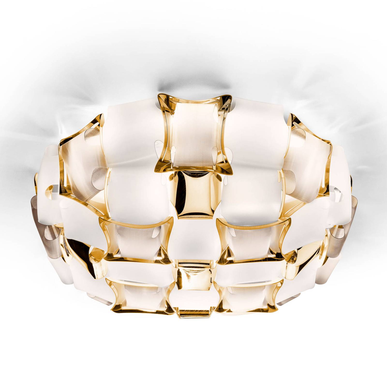 Slamp Mida taklampa, Ø 67 cm, guld/vit