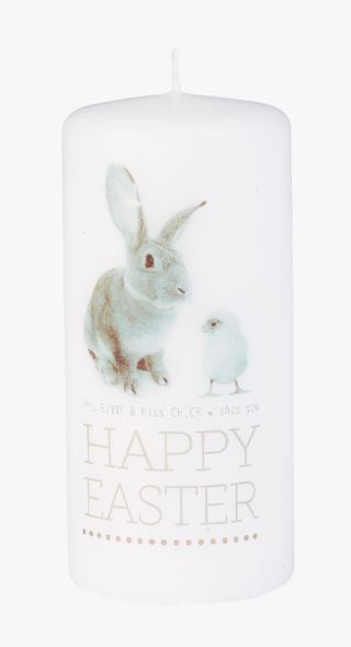 Happy easter blockljus vit