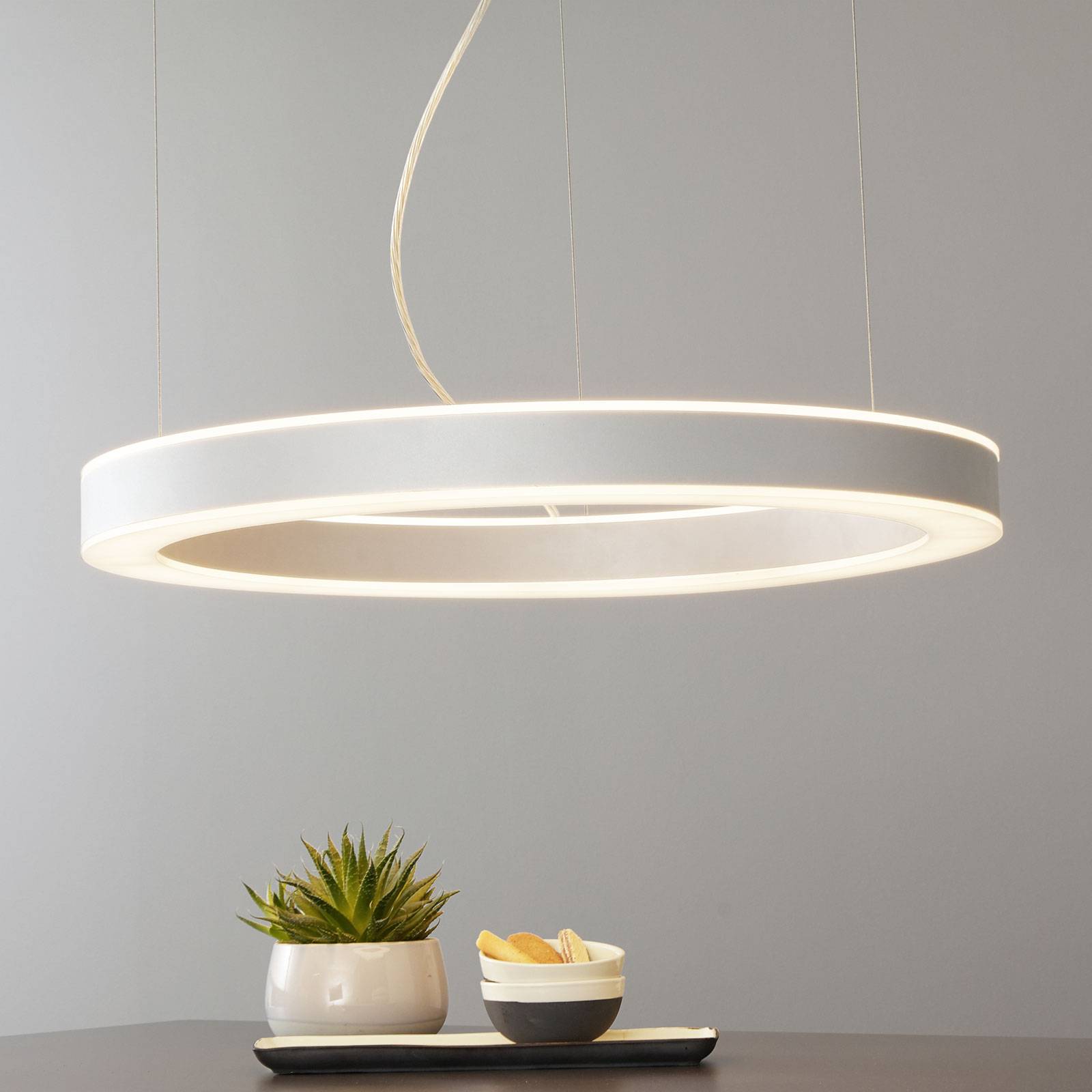 Arcchio Pietro LED-hänglampa silver 70 cm 90W