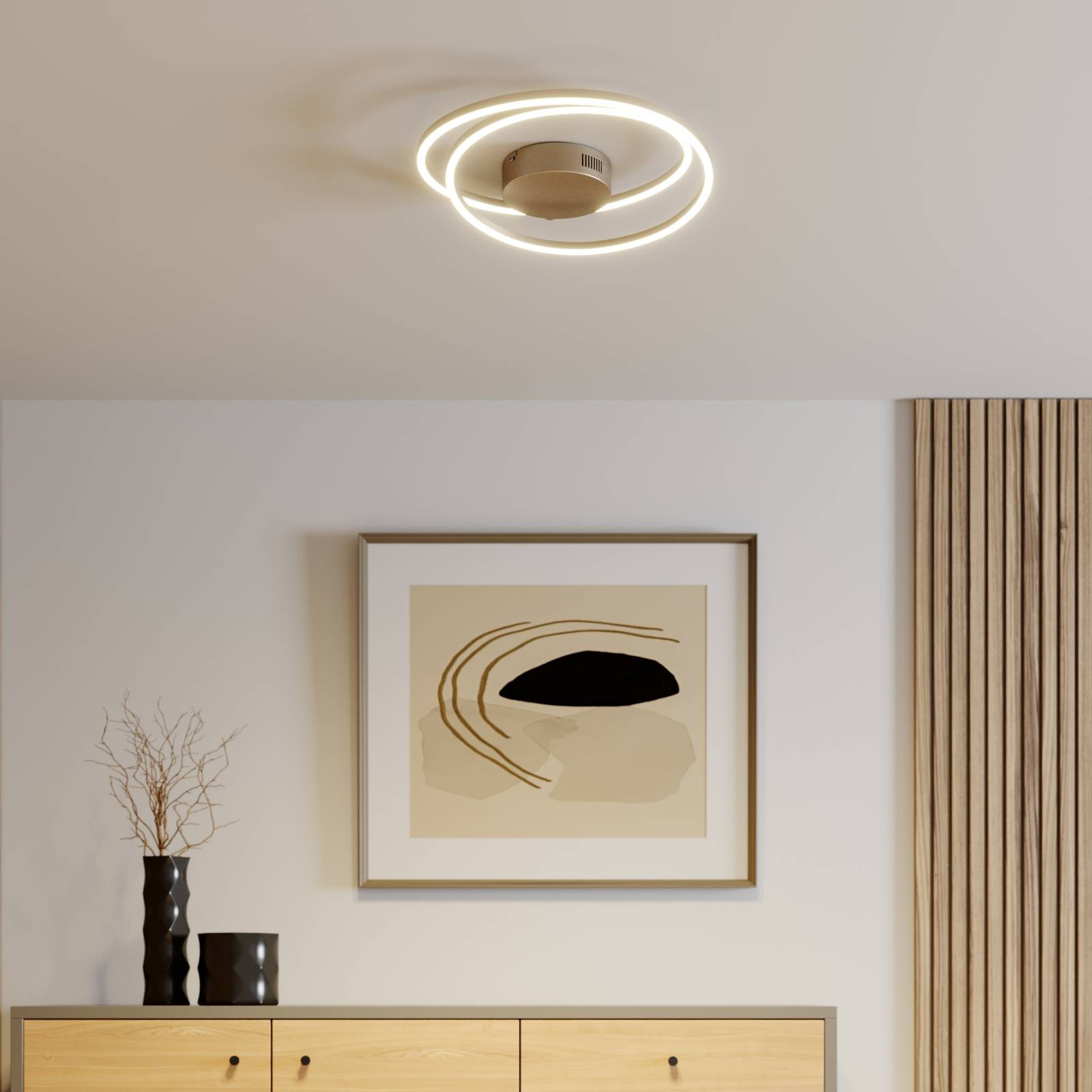 Lindby Davian LED-taklampa, dimbar, nickel