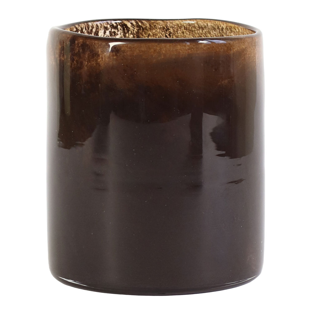 Tell Me More Interiors - Lyrik Ljushållare Glas 12x14 cm Mörk Brun