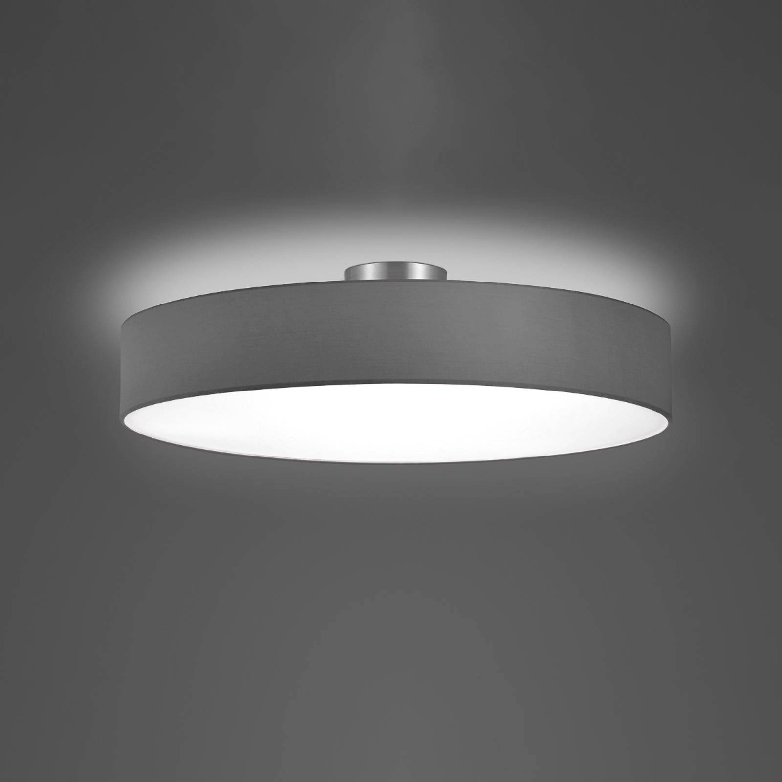 Taklampa Hotel, matt nickel/grå, Ø 65 cm