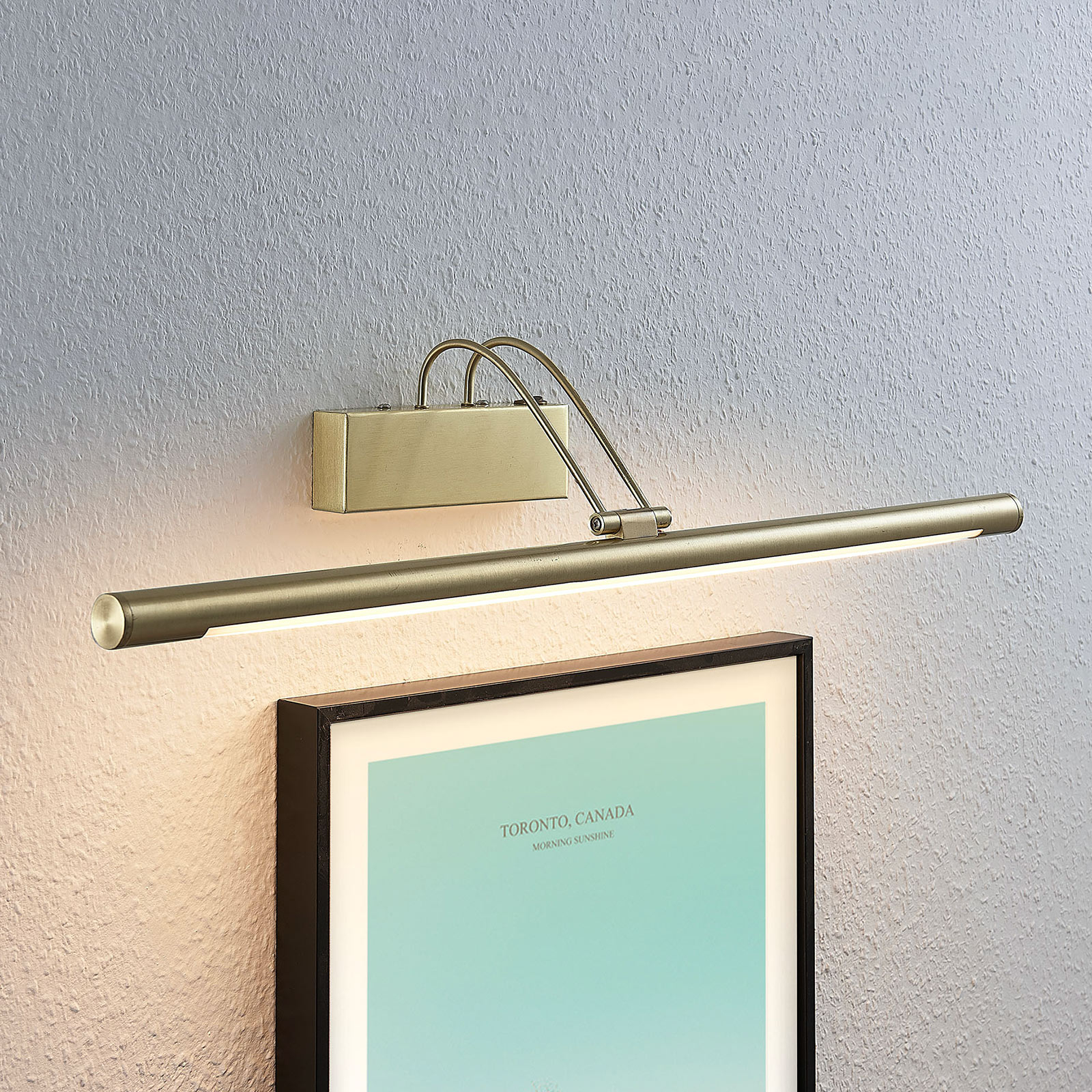 LED-tavellampa Mailine, omkopplare, mässing