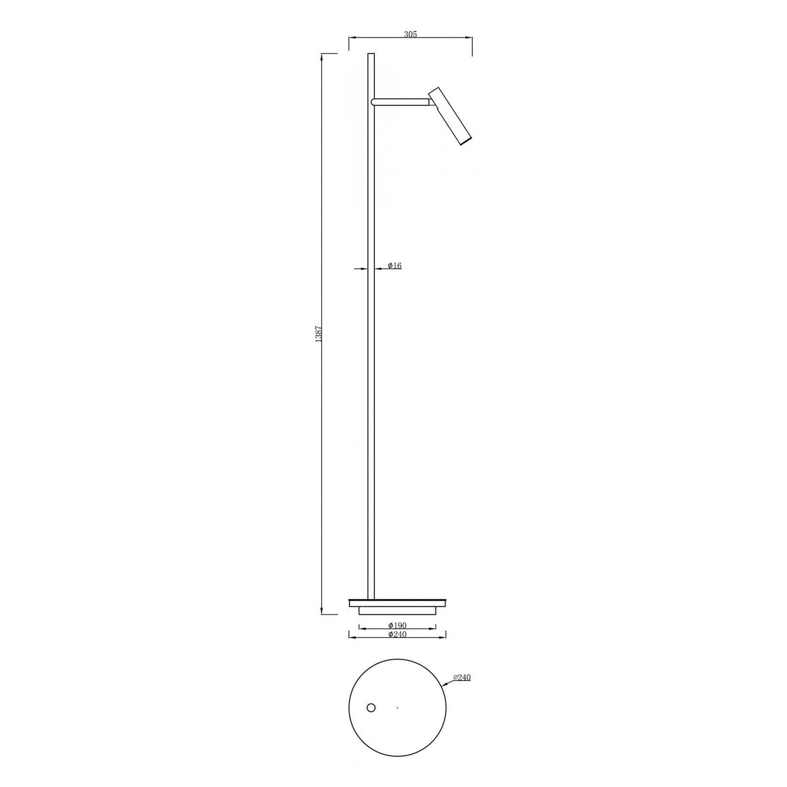 LED-golvlampa Brahe, svart