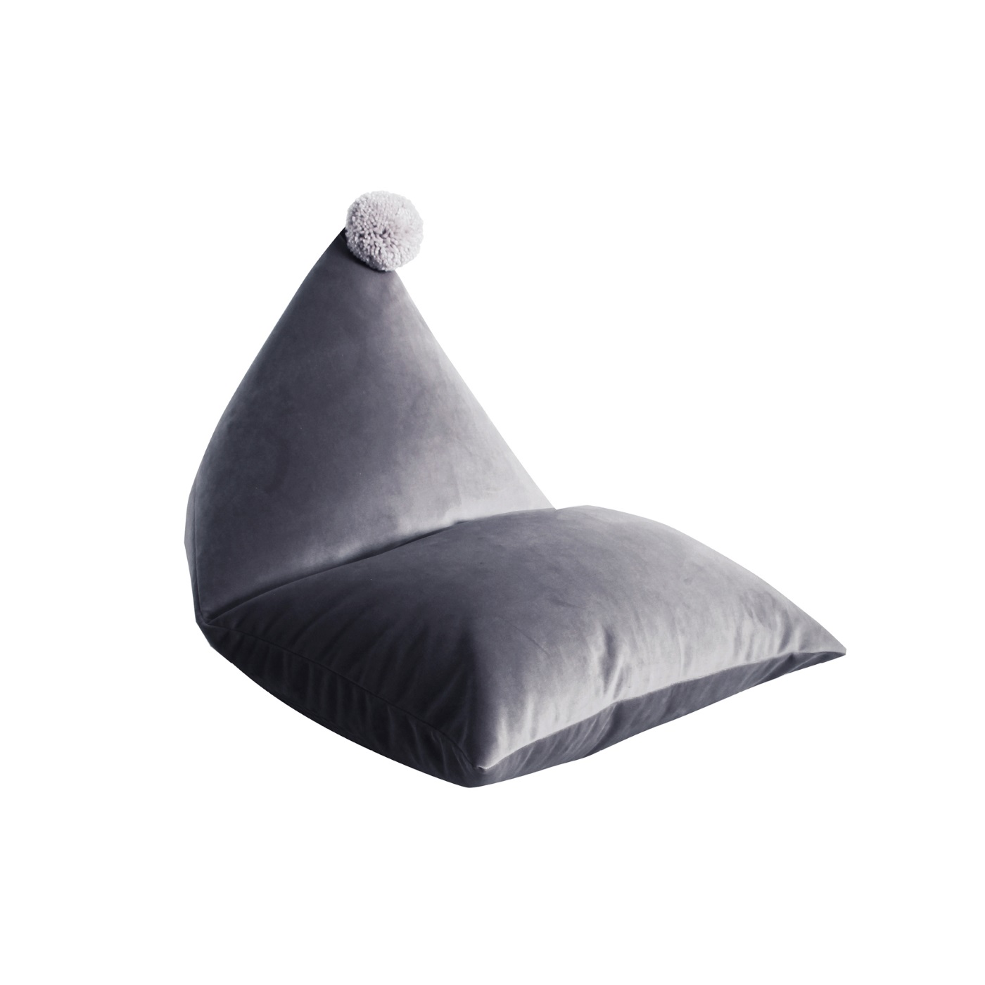Sittpuff sammet MIDNIGHT BLUE 70 x 100 cm pompom
