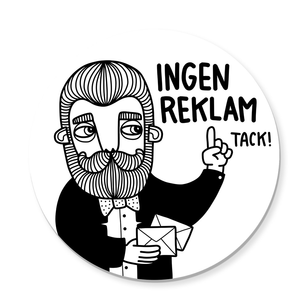 BahKadisch Skylt rund Ingen Reklam