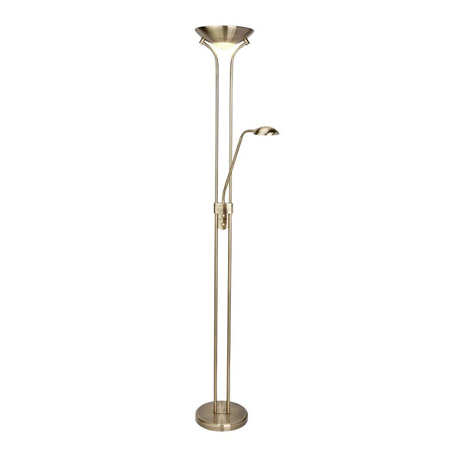 LED-uplight-golvlampa Mother & Child antik mässing