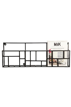 Tidningsställ Rack 70x5x30 cm Svart